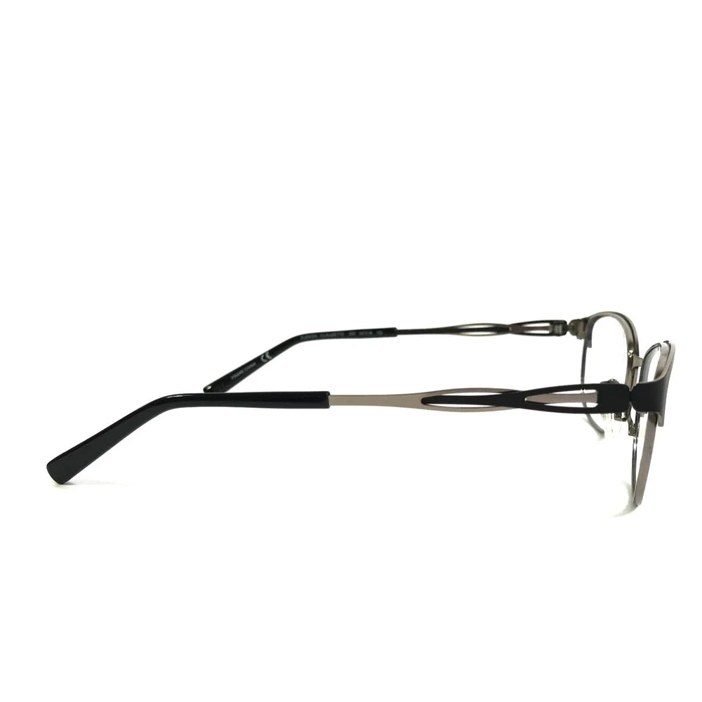 Flexon Eyeglasses Frames CLAUDETTE 001 Black Gold Cat Eye Full Rim 52-18-135